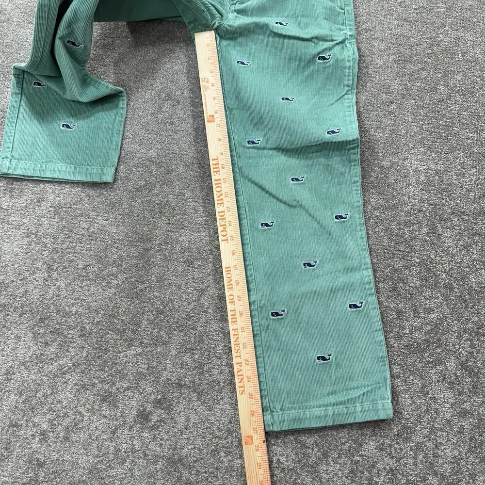 Vineyard Vines Boys‎ 14 Green Corduroy Pants Embroidered Whale Preppy Classic